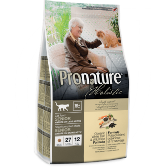 Pronature Holistic Cat Senior Mature Or Less Active Сухой корм с белой рыбой и диким рисом для кошек в возрасте от 10 лет