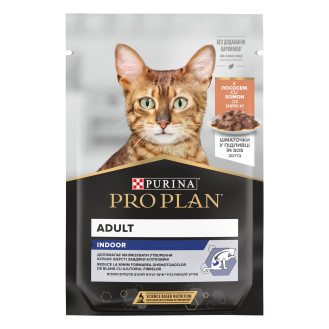 Purina Pro Plan Adult Indoor Salmon Вологий корм для дорослих домашніх кішок Шматочки лосося у підливці