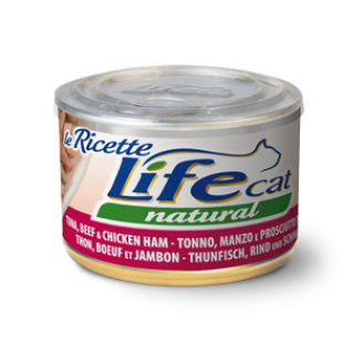 Life Cat Natural Tuna, Beef & Chicken Ham Консерва для кошек Тунец с Говядиной и Куриной Ветчиной