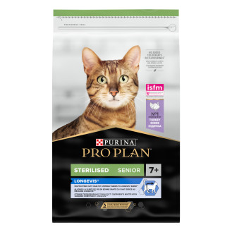 Purina Pro Plan Sterilised Senior 7+ Longevis Turkey Сухой корм с индейкой для стерилизованных кошек в возрасте от 7 лет (1,5 кг)