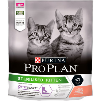 Purina Pro Plan Sterilised Kitten Salmon Сухой корм с лососем для стерилизованных котят в возрасте от 6 месяцев (400 г)