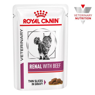 Royal Canin Veterinary Renal With Beef Влажный лечебный корм с говядиной для взрослых кошек с заболеваниями почек