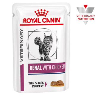 Royal Canin Veterinary Renal With Chicken Влажный лечебный корм с курицей для взрослых кошек с заболеваниями почек