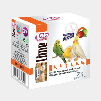 LoLo Pets Lime Apple Натуральный минеральный камень с яблоками для птиц