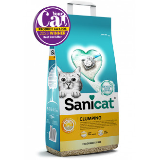 Sanicat Clumping Fragrance Free Комкуючий бентонітовий наповнювач для котів, не прилипаючий до лап