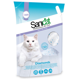 Sanicat Diamonds Fragrance Free Гіпоалергенний силікагелевий поглинаючий наповнювач для котів без аромату