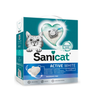 Sanicat Clumping Active White Fragrance Free Комкуючий гіпоалергенний білий бентонітовий наповнювач для котів