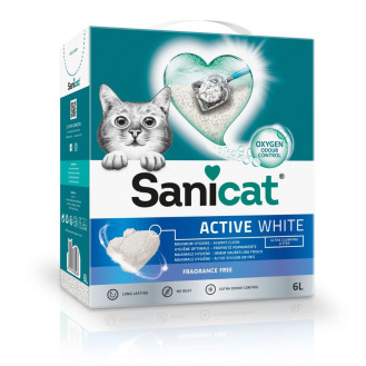 Sanicat Clumping Active White Fragrance Free Комкуючий гіпоалергенний білий бентонітовий наповнювач для котів
