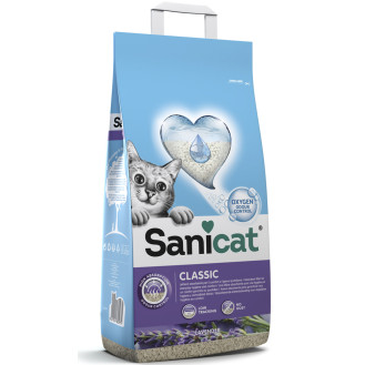 Sanicat Classic Lavender Мінеральний поглинаючий антибактеріальний наповнювач для котів з ароматом лаванди