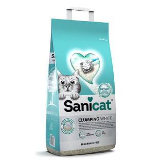 Sanicat Clumping White Fragrance Free Комкуючий білий бентонітовий наповнювач для котів без пилу та запаху