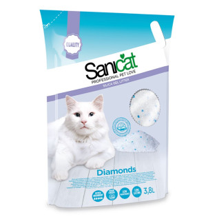 Sanicat Diamonds Fragrance Free Гіпоалергенний силікагелевий поглинаючий наповнювач для котів без аромату