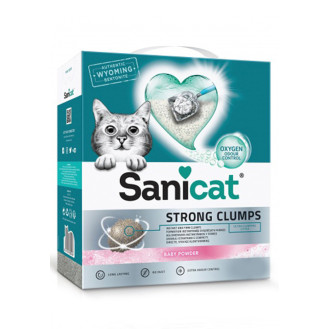 Sanicat Ultra Clumping Strong Baby Powder Ультракомкуючий бентонітовий наповнювач для котів з ароматом дитячої пудри