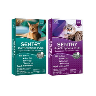 Sentry PurrScriptions Plus Cats Антипаразитарні краплі для котів від бліх, кліщів, гельмінтів та москітів