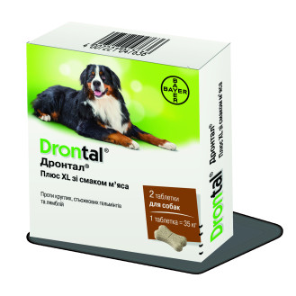 Bayer Drontal Plus XL Dogs Таблетки для собак великих порід проти круглих, стьожкових гельмінтів та лямблій Дронтал Плюс