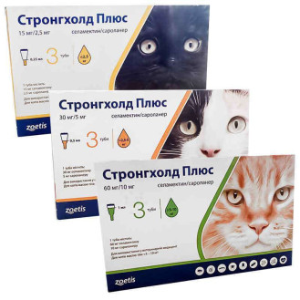 Zoetis Stronghold Plus Cats Протипаразитарні краплі широкого спекту дії для кошенят та котів Стронгхолд Плюс