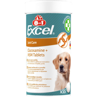8in1 Excel Glucosamine+MSM Комплексна добавка з глюкозаміном для відновлення суглобів собак