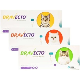 MSD Animal Health Bravecto Spot-on Cats Антипаразитарные капли для котов от блох, москитов и клещей Бравекто