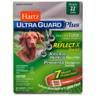 Hartz Ultra Guard Plus Flea & Tick Collar Dogs & Puppies Cвітловідбиваючий нашийник для собак від бліх та кліщів