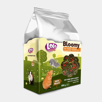 LoLo Pets Bloomy Small Animals Oat Herb With Carrot Ласощі для гризунів та кроликів Вівсяна трава з Морквою