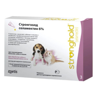 Zoetis Stronghold 6% Puppies & Kittens Противопаразитарные капли широкого спектра действия для котят и щенков Стронгхолд