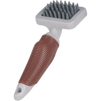Nobby Starline Comb Rubber Эргономичная расчёска с резиновыми зубцами для короткошерстных собак и котов (18 х 4 см)