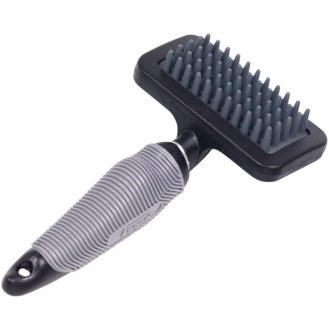 Nobby Starline Comb Rubber Эргономичная расчёска с резиновыми зубцами для короткошерстных собак и котов (15 х 4 см)