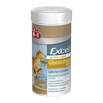 8in1 Excel Glucosamine+MSM Комплексная добавка с глюкозамином для восстановления суставов собак