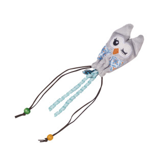 Nobby Plush Catnip Игрушка для котов Сова с деревянным шариком и кошачьей мятой (Grey)