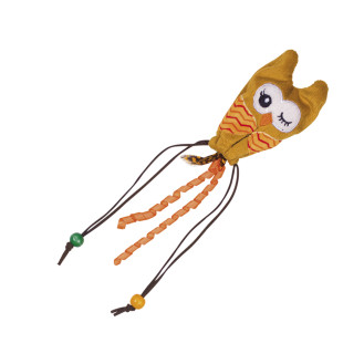 Nobby Plush Catnip Игрушка для котов Сова с деревянным шариком и кошачьей мятой (Orange)