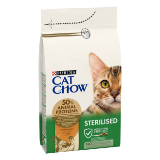 Purina Cat Chow Sterilised With Turkey Сухой корм с индейкой для стерилизованных кошек и кастрированных котов