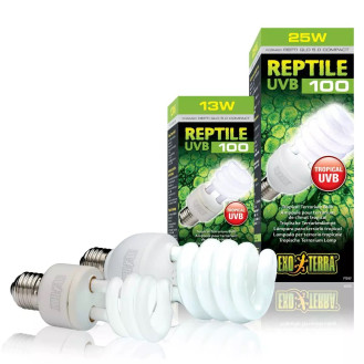 Exo Terra Reptile UVB 100 Tropical Люминесцентная лампа для тропических и субтропических рептилий