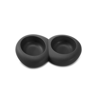 Imac Ciottoli Double Сверхустойчивая пластиковая двойная миска для собак и котов (Black 2х300 мл)