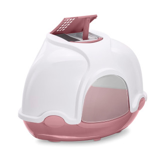 Imac Ginger Угловой закрытый туалет с угольным фильтром и лопаткой в комплекте для котов (Pink)