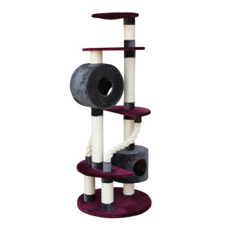 Nobby Yuma Высокая когтеточка-игровой комплекс с домиками и лазалками для кошек (Burgundy)