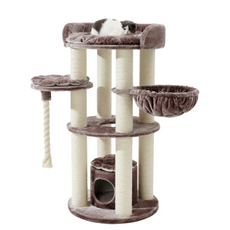 Nobby Arda Когтеточка-многоуровневый игровой комплекс с домиком, гамаком и лазалкой для кошек (Beige)