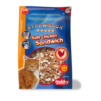 Nobby StarSnack Cat Low Fat Soft Chicken Sandwich Диетические лакомства для кошек Сендвич с Курицей (85 г)