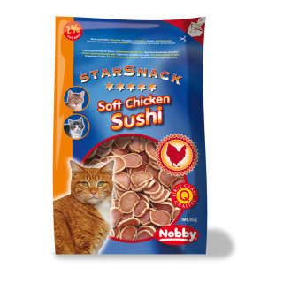 Nobby StarSnack Cat Low Fat Soft Chicken Sushi Натуральные лакомства для кошек Суши из Курицы (85 г)