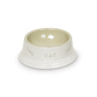 Nobby Cat Керамическая миска для котят и кошек Рыбная кость (Creme)