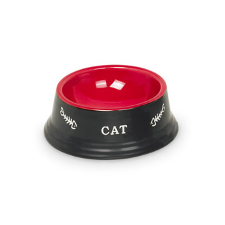 Nobby Cat Керамическая миска для котят и кошек Рыбная кость (Black&Red)