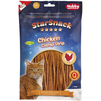 Nobby StarSnack Cat Chicken Catnip Strip Вяленые лакомства для кошек Куриные палочки с Кошачьей Мятой