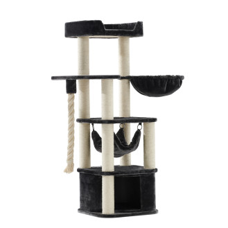 Nobby Zada Когтеточка-многоуровневый игровой комплекс с домиком, лазалками и гамаками для кошек (Black)