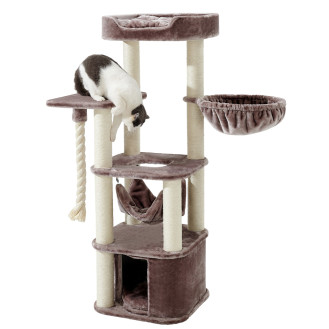 Nobby Zada Когтеточка-многоуровневый игровой комплекс с домиком, лазалками и гамаками для кошек (Cappuccino)