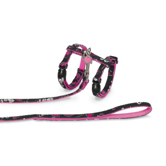 Nobby Cat Harness Love Анатомическая шлея с поводком и декоративной подвеской для кошек Любовь (Pink)