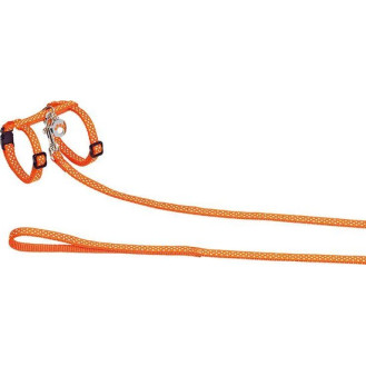 Nobby Cat Harness Dots Анатомическая шлея с поводком для кошек Круги (Orange)