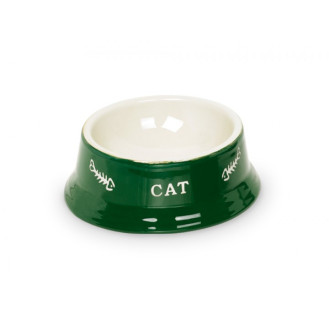 Nobby Cat Керамическая миска для котят и кошек Рыбная кость (Green)
