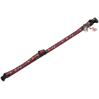 Nobby Cat Collar Love Heart Нейлоновый ошейник для кошек с колокольчиком и украшением Розовые Сердца