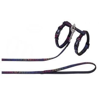 Nobby Cat Harness Stars Анатомическая шлея с поводком для котов Звезда (Black)