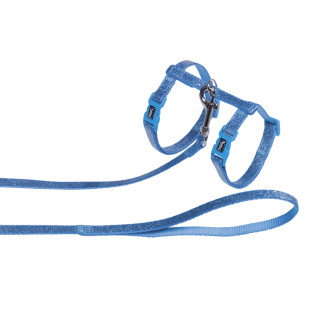 Nobby Cat Harness Glamour Анатомическая шлея с поводком для кошек Блеск (Blue)