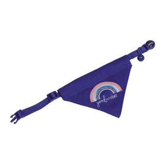 Nobby Cat Collar Good Vibes Нейлоновый ошейник для кошек с банданой и колокольчиком Радуга (Blue)