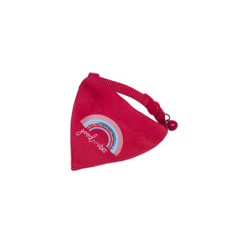 Nobby Cat Collar Good Vibes Нейлоновый ошейник для кошек с банданой и колокольчиком Радуга (Red)